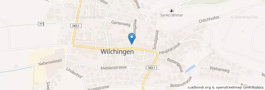 Mapa de ubicacion de Post Wilchingen en Switzerland, Schaffhausen, Bezirk Unterklettgau, Wilchingen.
