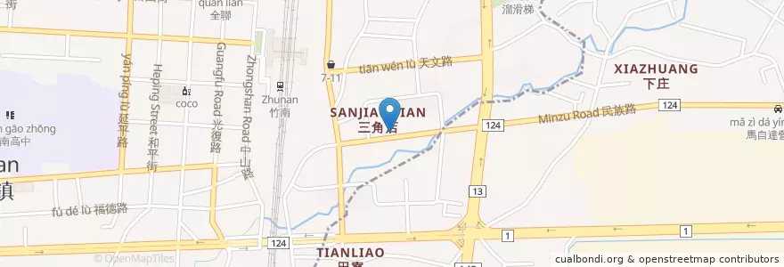 Mapa de ubicacion de 竹南加油站 en 臺灣, 臺灣省, 苗栗縣, 竹南鎮.
