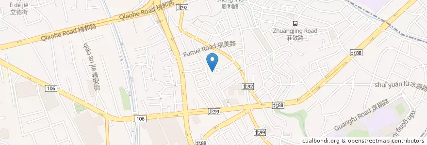 Mapa de ubicacion de 法務部調查局北部地區機動工作站 en Taiwan, 新北市, 中和區.