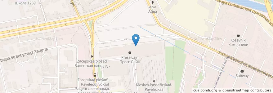Mapa de ubicacion de 36,6 en Rusland, Centraal Federaal District, Moskou, Центральный Административный Округ, Район Замоскворечье.