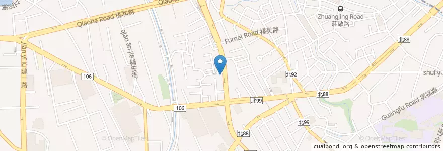 Mapa de ubicacion de SUPER麵 en Taiwan, Nuova Taipei, Džonghė.