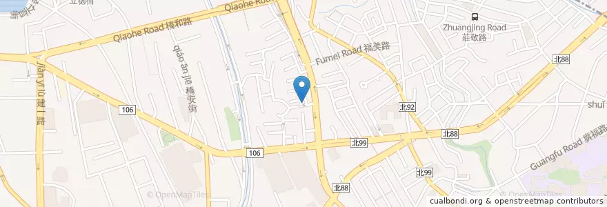 Mapa de ubicacion de 美而美 en تايوان, تايبيه الجديدة, 中和區.