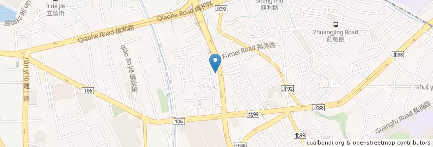Mapa de ubicacion de 蛋記麻油雞 en تایوان, 新北市, 中和區.