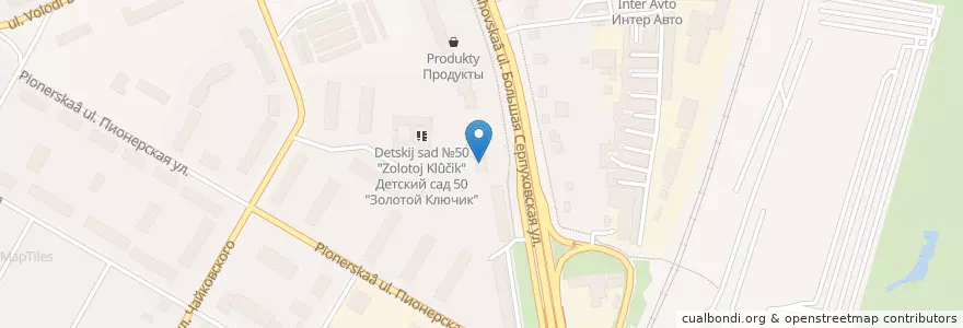Mapa de ubicacion de Отделение связи №142105 en Rússia, Distrito Federal Central, Oblast De Moscou, Городской Округ Подольск.