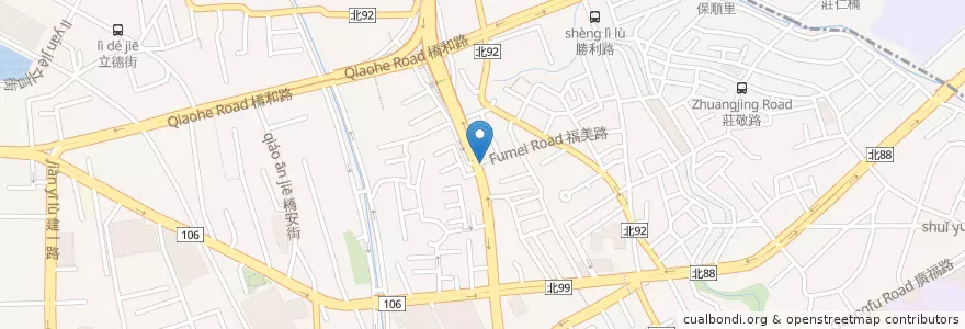 Mapa de ubicacion de 健星藥局 en تايوان, تايبيه الجديدة, 中和區.