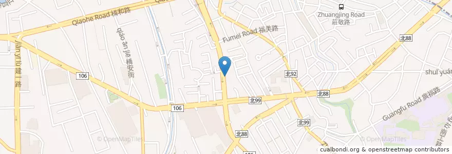 Mapa de ubicacion de 美而美早餐 en Taiwan, Nuova Taipei, Džonghė.