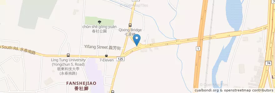 Mapa de ubicacion de 莊家火雞肉飯 en تايوان, تاي شانغ, 南屯區.