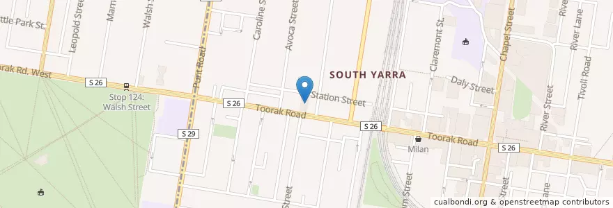 Mapa de ubicacion de Aroma Cafe en Avustralya, Victoria, City Of Stonnington.