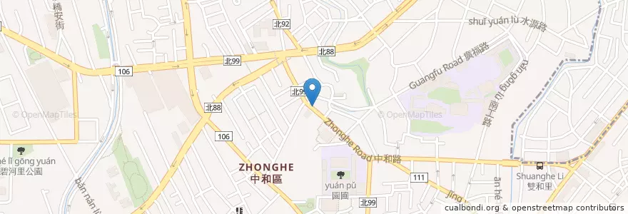Mapa de ubicacion de 中國城粵菜餐廳 en 臺灣, 新北市, 中和區.