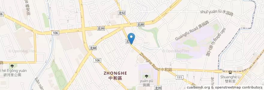 Mapa de ubicacion de 源士林粥品 en Taiwan, Nuova Taipei, Džonghė.