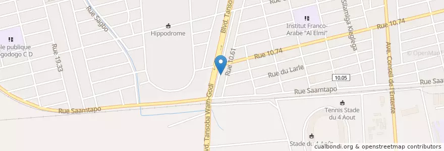 Mapa de ubicacion de Lycée privé Noureine en Burquina Faso, Centre, Kadiogo, Ouagadougou.