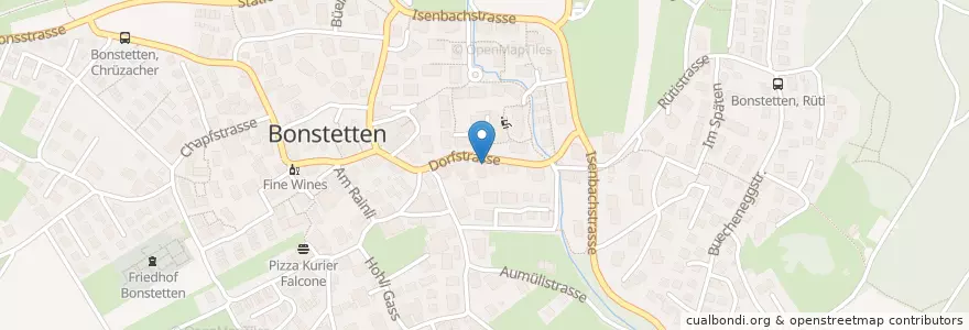 Mapa de ubicacion de Dr.med.dent. Walter Kunz en Schweiz/Suisse/Svizzera/Svizra, Zürich, Bezirk Affoltern, Bonstetten.