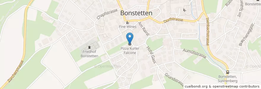 Mapa de ubicacion de Pizza Kurier Falcone en سوئیس, زوریخ, Bezirk Affoltern, Bonstetten.