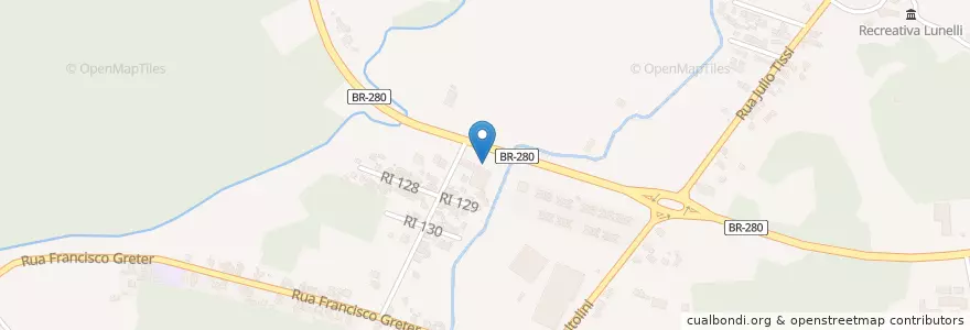 Mapa de ubicacion de Auto Posto Fritz e Filhos en البَرَازِيل, المنطقة الجنوبية, سانتا كاتارينا, Região Geográfica Intermediária De Joinville, Microrregião De Joinville, Jaraguá Do Sul.