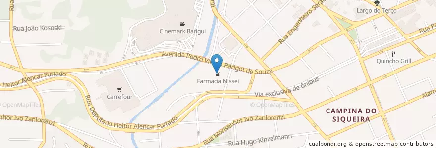 Mapa de ubicacion de Farmacia Nissei en 巴西, 南部, 巴拉那, Região Geográfica Intermediária De Curitiba, Região Metropolitana De Curitiba, Microrregião De Curitiba, 库里蒂巴.