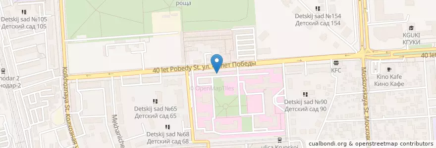 Mapa de ubicacion de Моя Аптека en روسيا, منطقة فيدرالية جنوبية, منطقة كراسنودار, Городской Округ Краснодар.