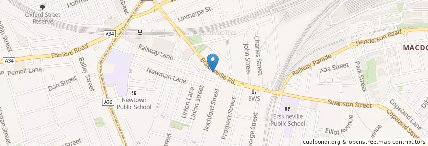 Mapa de ubicacion de Fleetwood Macchiato en Australië, Nieuw-Zuid-Wales, Council Of The City Of Sydney, Sydney.