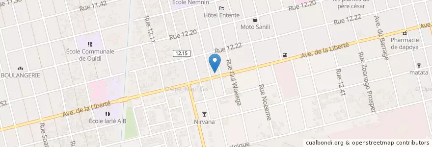 Mapa de ubicacion de caisse populaire en 布基纳法索, Centre, Kadiogo, 瓦加杜古.