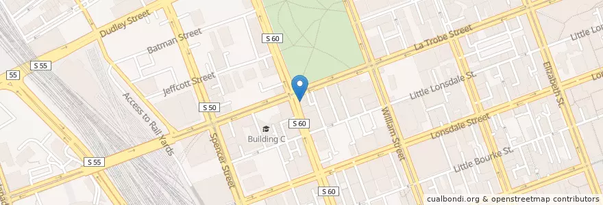 Mapa de ubicacion de Sonex en Australia, Victoria, City Of Melbourne.