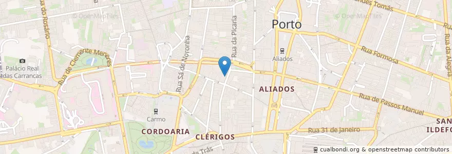 Mapa de ubicacion de Aviz en ポルトガル, ノルテ, Área Metropolitana Do Porto, Porto, Porto, Cedofeita, Santo Ildefonso, Sé, Miragaia, São Nicolau E Vitória.