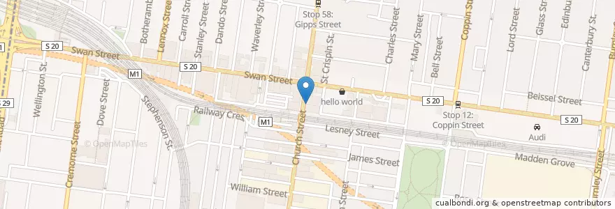 Mapa de ubicacion de Public House en オーストラリア, ビクトリア, City Of Yarra.