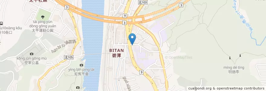 Mapa de ubicacion de 咕咕早餐 en تايوان, تايبيه الجديدة, 新店區.