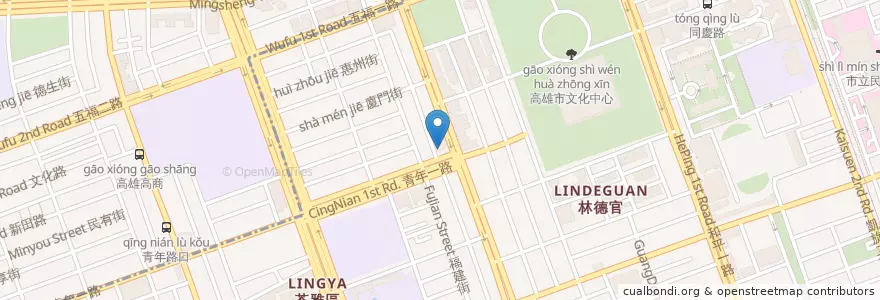 Mapa de ubicacion de 木盆輕食館 en 臺灣, 高雄市, 苓雅區.