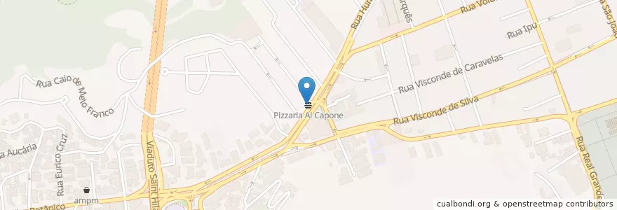 Mapa de ubicacion de Pizzaria Al Capone en Brazilië, Regio Zuidoost, Rio De Janeiro, Região Metropolitana Do Rio De Janeiro, Região Geográfica Imediata Do Rio De Janeiro, Região Geográfica Intermediária Do Rio De Janeiro, Rio De Janeiro.