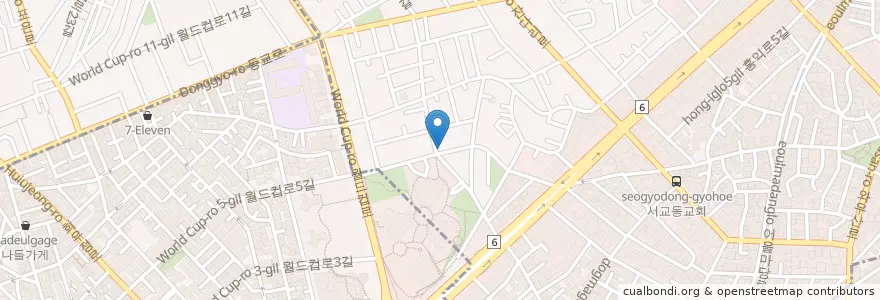 Mapa de ubicacion de Danje en Zuid-Korea, Seoel, 마포구, 합정동.