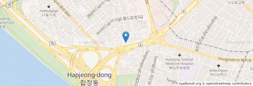 Mapa de ubicacion de Yakun coffee en کره جنوبی, سئول, 마포구, 합정동.
