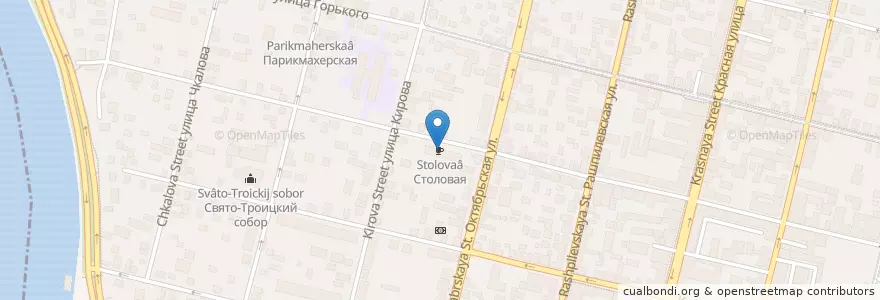Mapa de ubicacion de Столовая en Russia, South Federal District, Krasnodar Krai, Krasnodar Municipality.