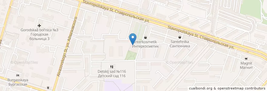 Mapa de ubicacion de ЁBURG en 러시아, 남부연방관구, Краснодарский Край, Городской Округ Краснодар.