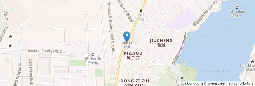 Mapa de ubicacion de 汾陽餛飩 en 타이완, 가오슝시, 쭤잉구.