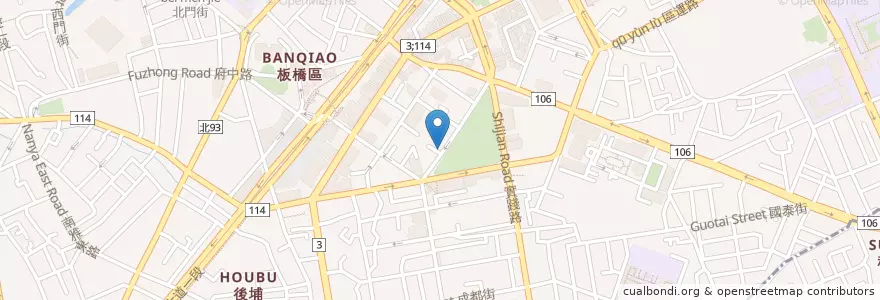 Mapa de ubicacion de 紅蔥頭麵食館 en Taiwan, 新北市, 板橋區.