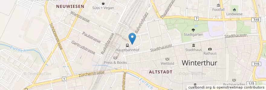 Mapa de ubicacion de Manta Bar en سوئیس, زوریخ, Bezirk Winterthur, Winterthur.