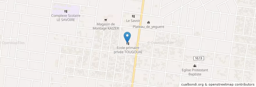 Mapa de ubicacion de Ecole primaire privée TOUGOUAI en Burkina Faso, Hauts-Bassins, Houet.