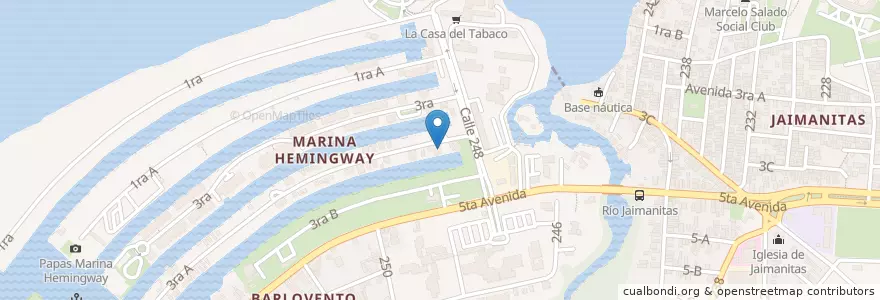Mapa de ubicacion de La Coba (Pizza Nova) en 쿠바, La Habana.