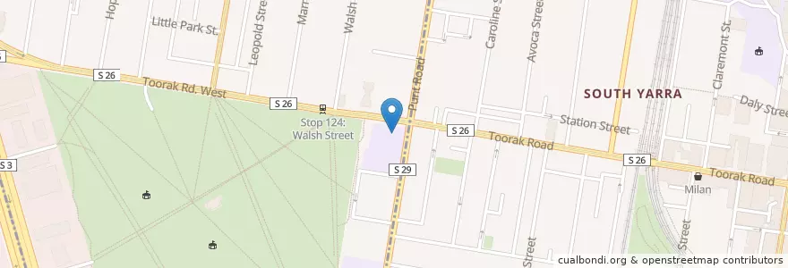 Mapa de ubicacion de Christ Church Anglican Church en Australien, Victoria, City Of Melbourne.