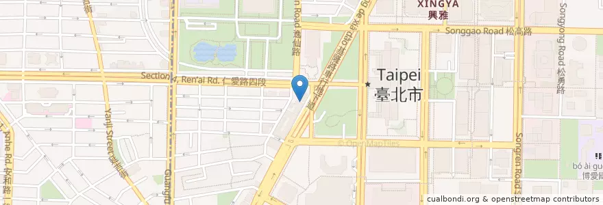 Mapa de ubicacion de 馬友友印度廚房 en Тайвань, Новый Тайбэй, Тайбэй, 信義區.