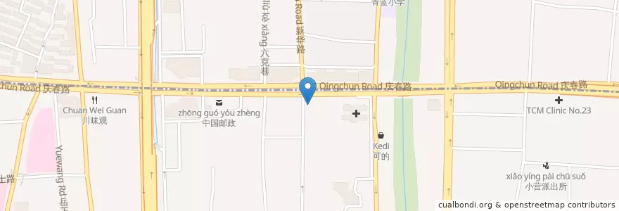 Mapa de ubicacion de 中国工商银行 en چین, چجیانگ, هانگژو, 上城区, 小营街道.