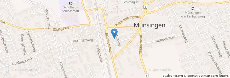 Mapa de ubicacion de Migros Restaurant en Switzerland, Bern, Verwaltungsregion Bern-Mittelland, Verwaltungskreis Bern-Mittelland, Münsingen.