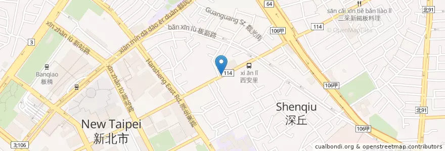 Mapa de ubicacion de 插卡式公共電話 en Taiwan, Nuova Taipei, Distretto Di Banqiao.