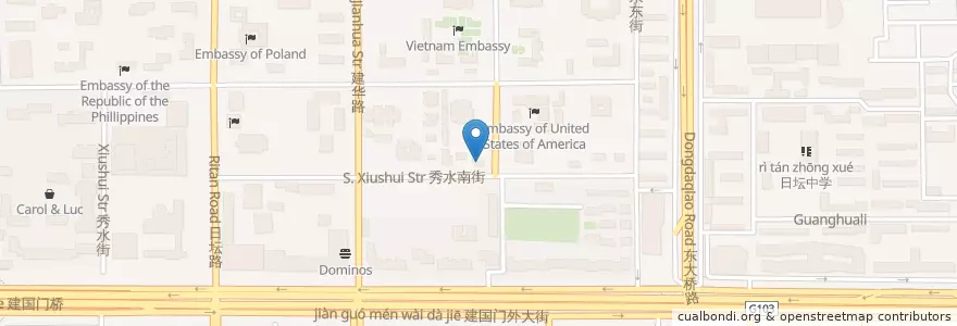 Mapa de ubicacion de Embassy of Mongolia Consular Department en 中国, 北京市, 河北省, 朝阳区.