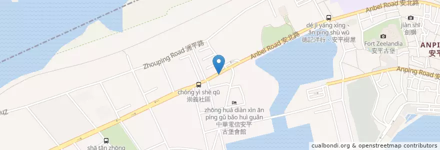 Mapa de ubicacion de 安平豆花 en 臺灣, 臺南市, 安平區.