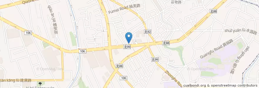 Mapa de ubicacion de 德鑫廣東粥 en تايوان, تايبيه الجديدة, 中和區.