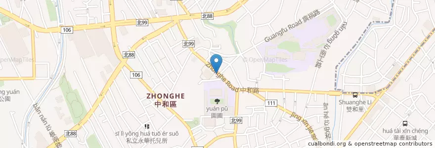 Mapa de ubicacion de 廟口麻油雞 en Tayvan, 新北市, 中和區.