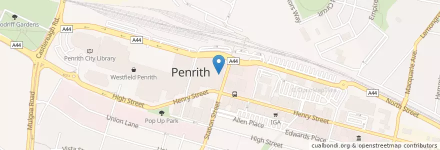 Mapa de ubicacion de Chemist Warehouse en Australia, Nueva Gales Del Sur, Sydney, Penrith City Council.