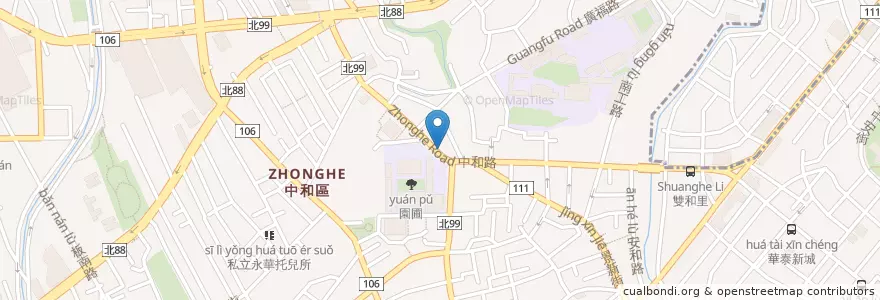 Mapa de ubicacion de 中和重慶耳鼻喉科 en Taiwan, New Taipei, Zhonghe District.