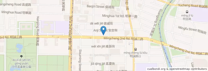 Mapa de ubicacion de 瑪哈印度餐廳 en تايوان, كاوهسيونغ, 三民區, 左營區.