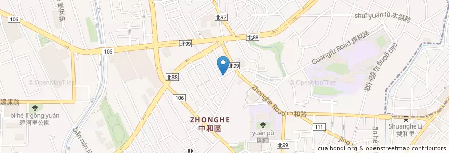 Mapa de ubicacion de 利旺牛排館 en 台湾, 新北市, 中和区.